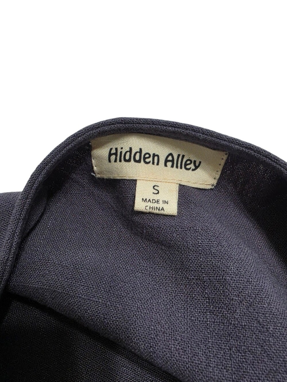 Hidden Alley Gray Linen Floral Embroidered Midi Dress S Lagenlook Indie Earthy - Picture 4 of 5